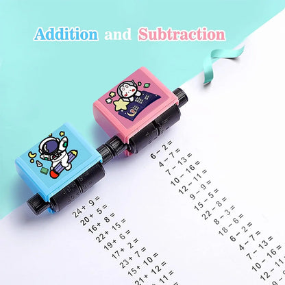 2-in-1 Teaching Stamp: Fill-In-The-Blank & Math Roller - Reusable Design for Digital Math Practice up to 100