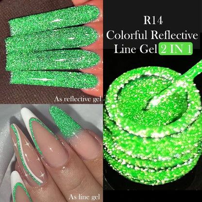 LILYCUTE 5ml Silver Metallic Liner Gel Polish – Super Bright UV Nail Art Stripe & Drawing Paint Varnish, Mirror Effect Graffiti Gel