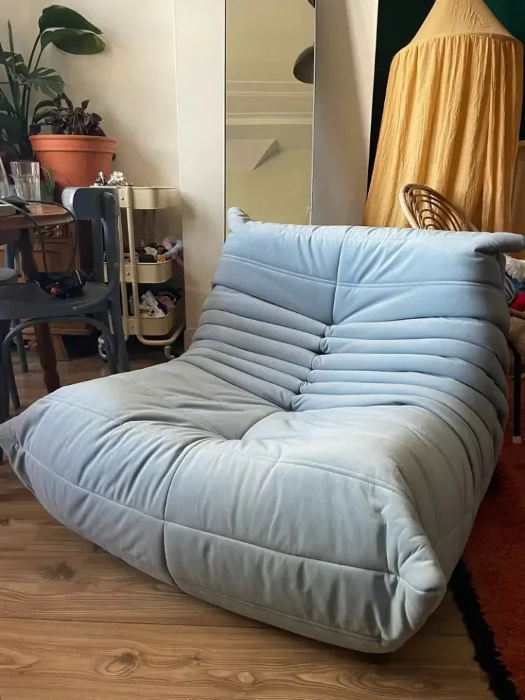 Caterpillar Single Sofa Chair – Cozy Tatami Lounge Chair for Living Room, Bedroom, Balcony, Reading, and Leisure