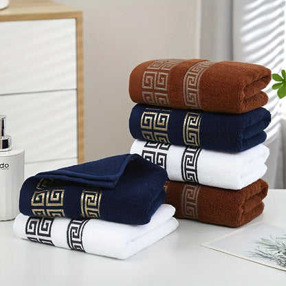 3-Piece Cotton Towel Set – 2 Hand Face Towels 35x75cm + 1 Bath Towel 70x140cm Soft Washcloth Gift Set