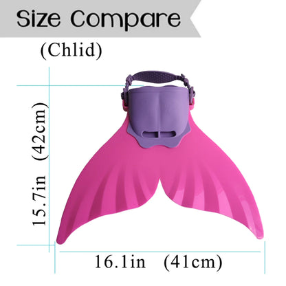 Mermaid Monofin Swim Fin — Full-Foot Flippers for Kids & Girls, Snorkeling, Swimming, and Water Sports