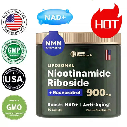 NAD+ Anti-Aging Supplement – Energy, Focus with Nicotinamide Riboside & Resveratrol