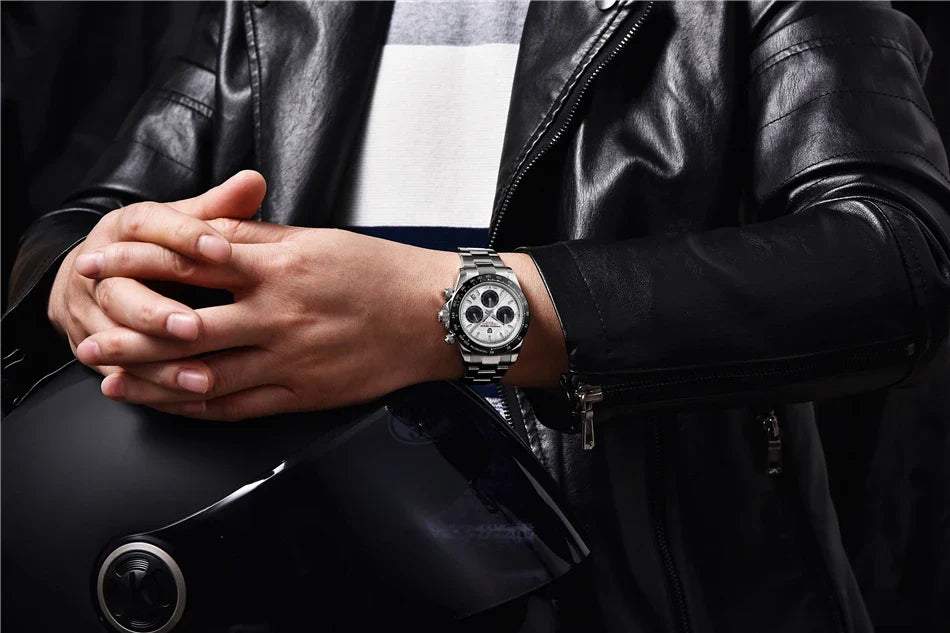 40mm PAGANI DESIGN V2 Men’s Quartz Watch – Sapphire Retro Chronograph Stainless Steel Waterproof