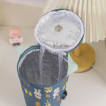 Portable Milk Tea Tote Bag – Insulated Heat Preservation Cup Carrier, Handbag for Drinks, Umbrella, and Camping Accessories