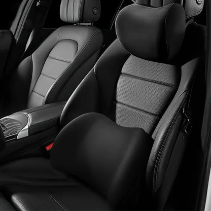 Memory Foam Car Headrest & Lumbar Support Cushion – Ergonomic Neck and Back Pillow for Car & Office Chair