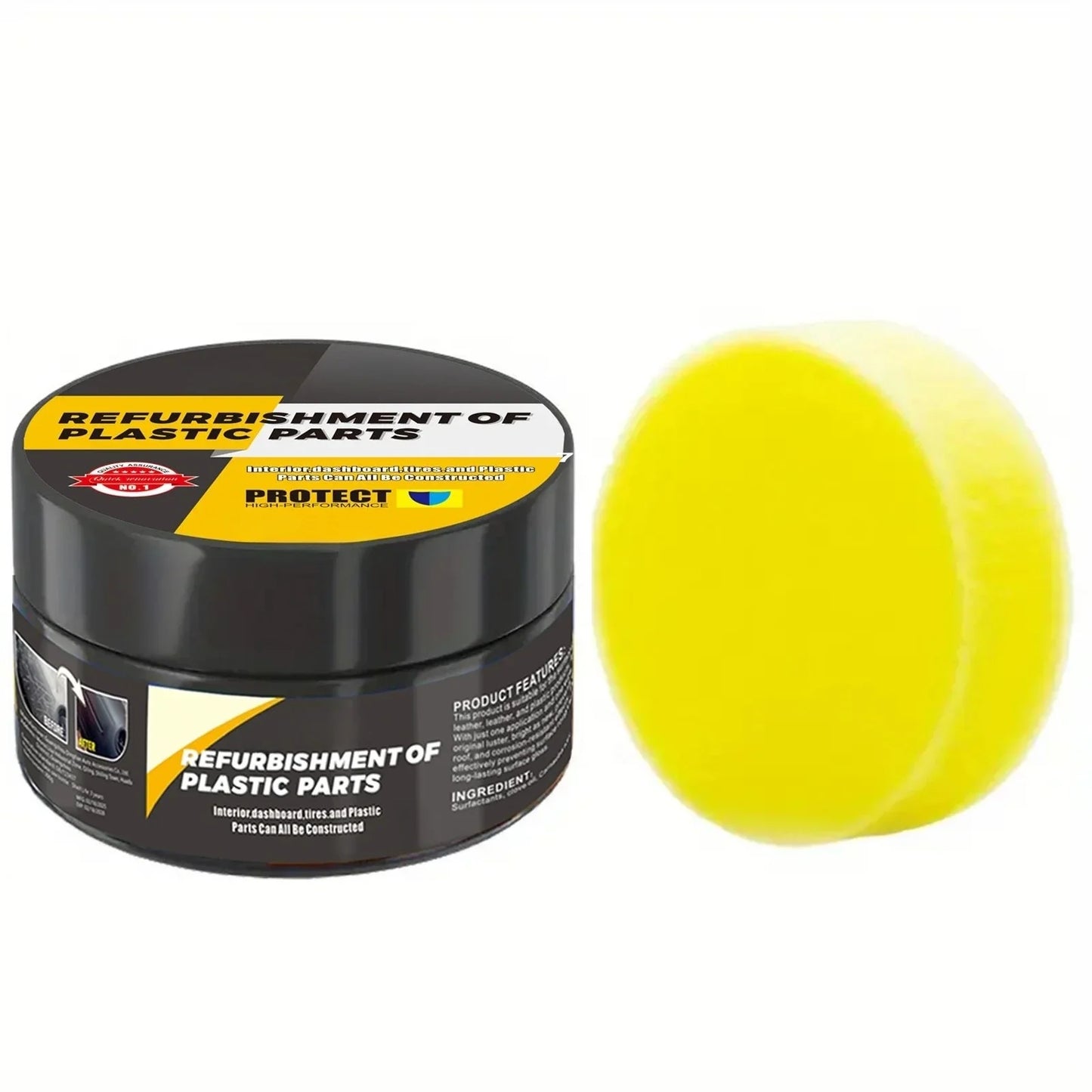 Automotive Plastic Repair Cream — Interior & Exterior Scratch Repair Polishing Wax for Trim and Tires