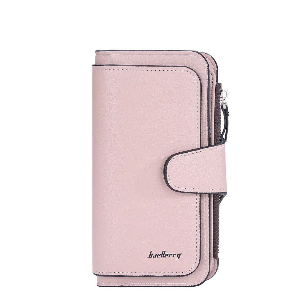 2024 Women’s Long Wallet – Custom Name Engraving, 15 Card Holders & Zippered Classic Purse