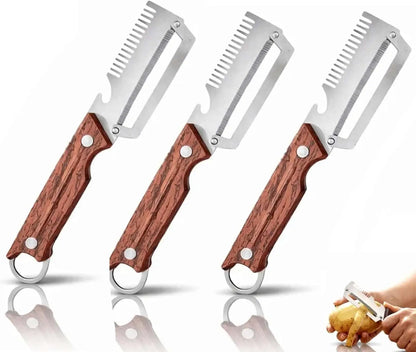3-in-1 Vegetable Peeler - Stainless Steel Fruit Peeler, Shredder & Slicer