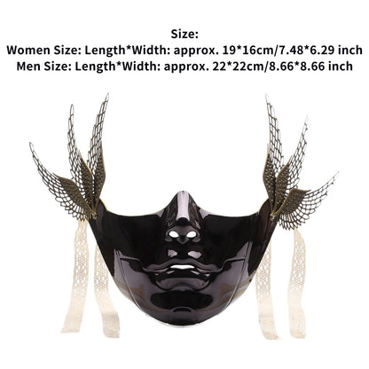 Cyberpunk Mechanical Half Face Mask — Technological Wings Mask for Men & Women, Halloween, Carnival, Dress-Up Props