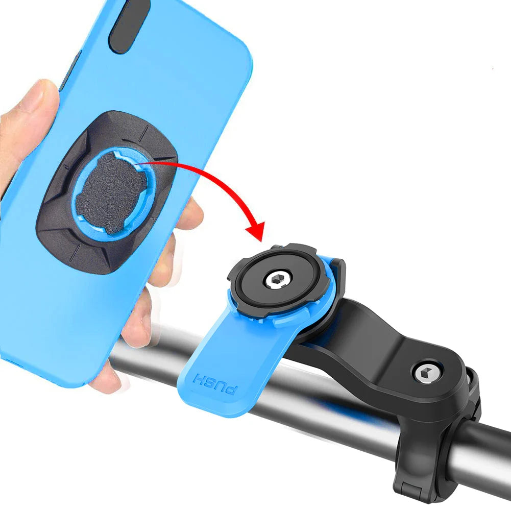 Quad Lock Motorcycle & Bike Phone Holder – 360° Rotatable Stand, Navigation Support, Secure Bracket for Bicycle