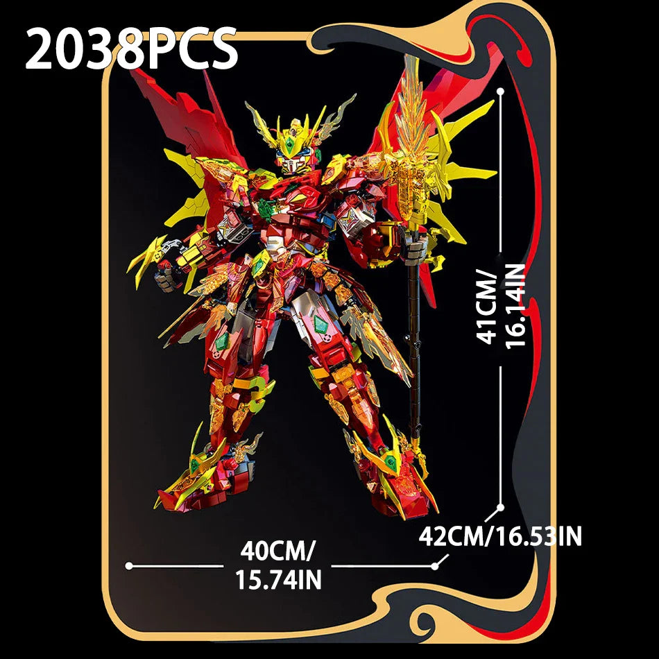 2000+PCS Warrior Robot Building Blocks – Monkey, Dragon, Tiger & Bird Mecha Action Figures for Adults