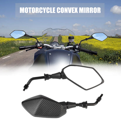8mm / 10mm Convex Handlebar End Rearview Mirrors – Side Mirrors for Scooter, E-Bike, Motorcycle ( 1 Pair )
