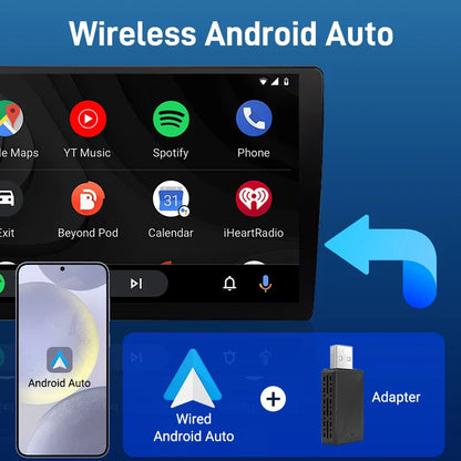NEW Wireless Mini Box 2-in-1 Adapter - CarPlay & Android Auto Wireless Dongle with Smart Plug-and-Play, Bluetooth, and WiFi Fast Connect