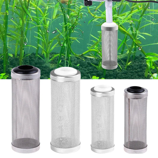 12/16mm Aquarium Inflow Inlet Filter – Stainless Steel Mesh Net Guard, Fish Tank Intake Strainer & Prefilter Cover