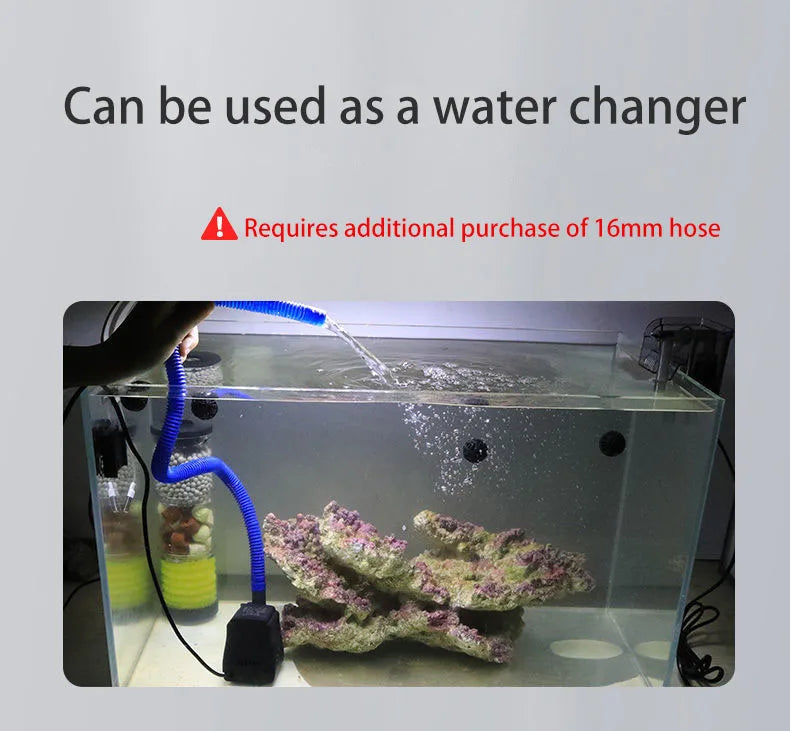 220V Silent Aquarium Filter – Submersible Water Pump with Bio Sponge, Skimmer & Waves Maker for Turtle & Fish Tanks