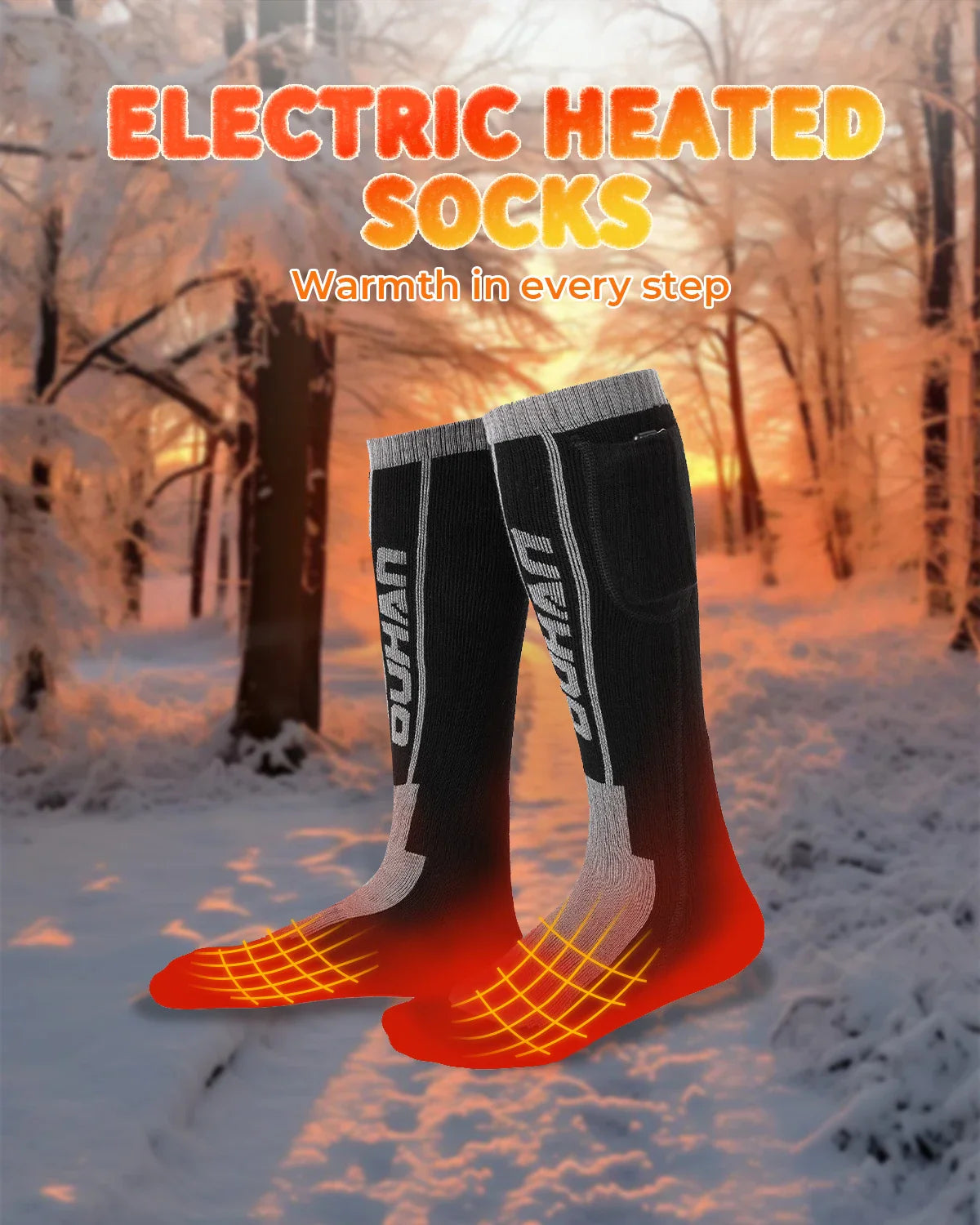 Electric Heated Socks with Remote – Rechargeable Thermal Warmers for Skiing, Snowboarding & Hiking
