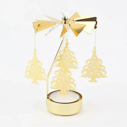 Metal Rotating Candle Holder for Christmas - Hot Rotating Design for Dinner and Wedding Party Decorations, Ideal Gift