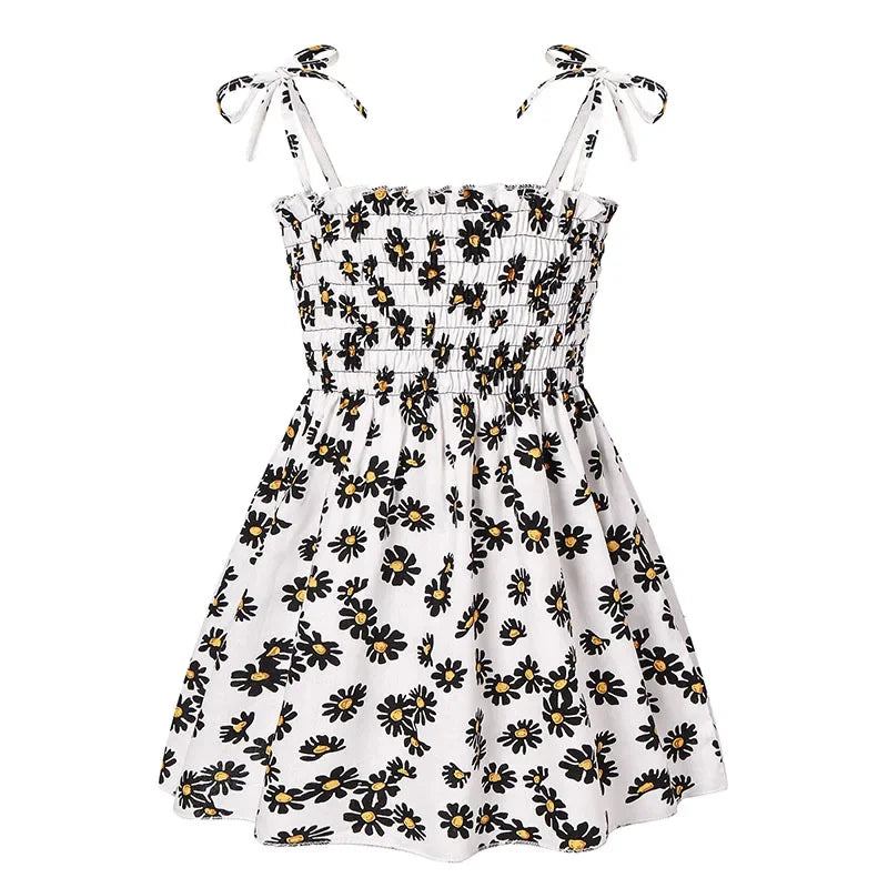 Summer Girls Princess Beach Dress – Strapless Floral Sleeveless Party & Casual Toddler Dress for Ages 1-6 Years