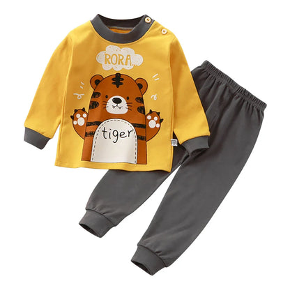 Cute Cartoon Unicorn Kids Pajama Set – Soft, Warm & Durable Unisex Sleepwear for Autumn Everyday Wear