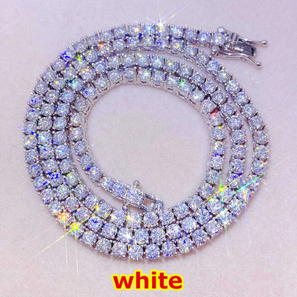 Unisex Moissanite Tennis Chain Bracelet – 925 Sterling Silver Gold Plated Hip Hop Jewelry for Men & Women