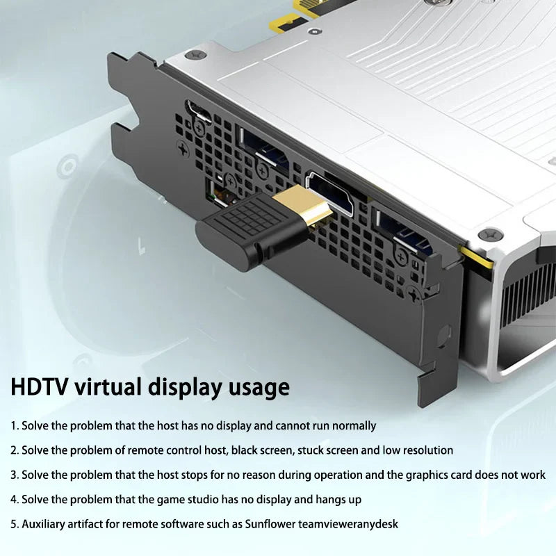 4K HDMI Virtual Display Adapter — High-Resolution Wireless Streaming Emulator & Dummy Plug