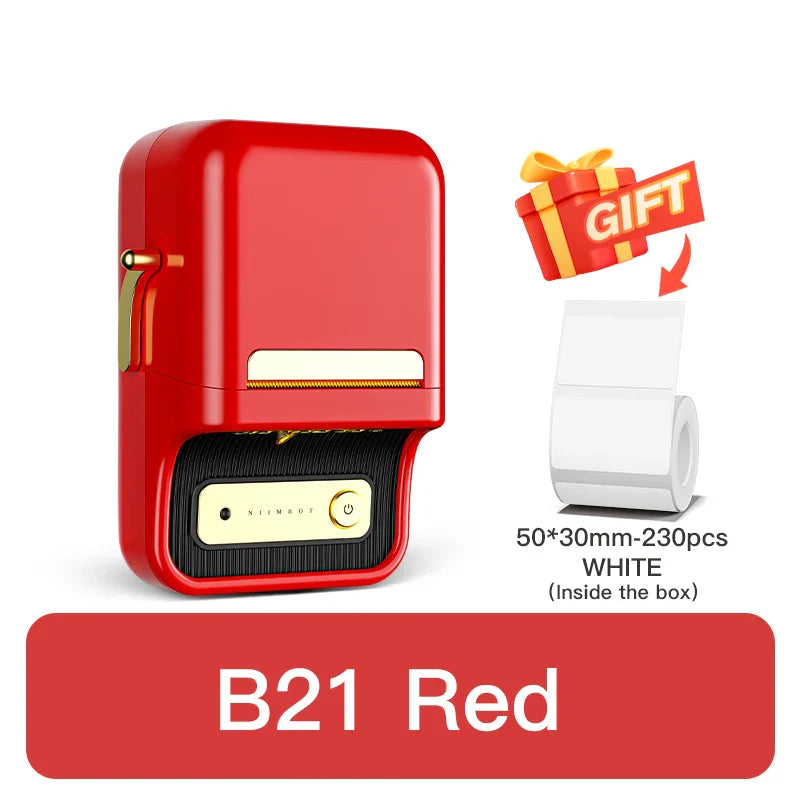 NIIMBOT B21 Portable Thermal Printer – 1500mAh Wireless Sticker Printer with Self-Adhesive Labels for Barcode, Clothing & Jewelry