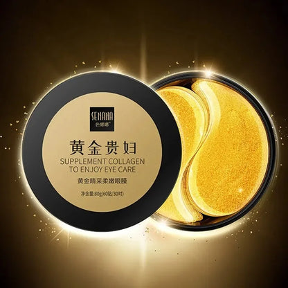 60pcs Golden Moisturizing Eye Masks - Collagen Crystal for Eye Fatigue Relief & Nourishment, Korean Skin Care