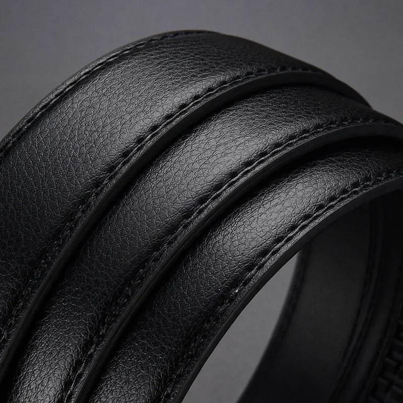 Men’s Luxury Click Belt – Genuine Leather Automatic Alloy Buckle for Business & Jeans