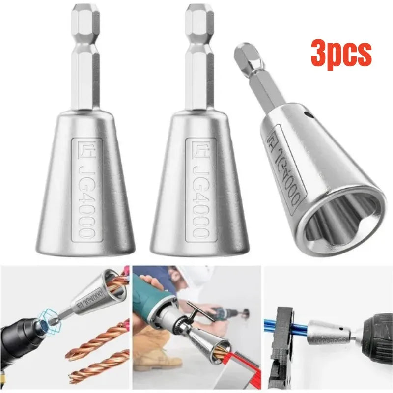 3pcs Wire Twister Tool Set for Drill — Wire Connector & Electrical Wire Nut Twisting Tool