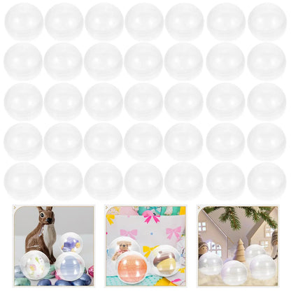 100pcs Clear Plastic Capsules – Round Empty Containers for Gumball Machines, Vending Prizes, DIY Crafts & Bulk Supplies