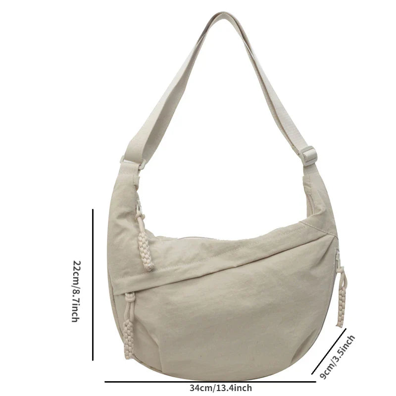 New Nylon Fabric Shoulder Bag – High Capacity Women's Crossbody Messenger Bag, Versatile & Leisure Hobo