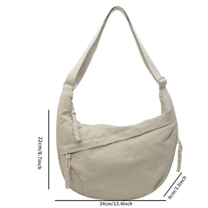 New Nylon Fabric Shoulder Bag – High Capacity Women's Crossbody Messenger Bag, Versatile & Leisure Hobo