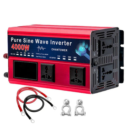 5500W Pure Sine Wave Inverter - DC 12v/24v/48v/60v/72v to AC 110v/220v Voltage Converter for Car & Solar Power