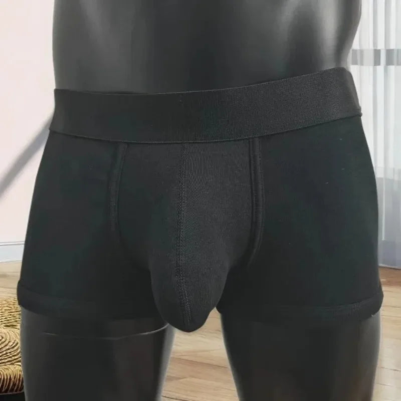 Men's Cotton Boxer Briefs - Breathable Soft Underwear with Extra-Large Pouch, Comfortable Stretch Fit