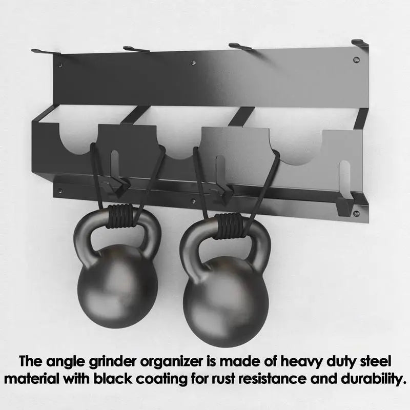 Wall-Mount Angle Grinder Holder – Stand & Cable Storage Rack for Disc Grinders, Cutting and Polishing Machines