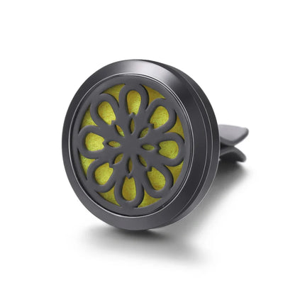 All-Black Tree of Life Car Air Freshener – Stainless Steel Aromatherapy Essential Oil Diffuser Locket Pendant