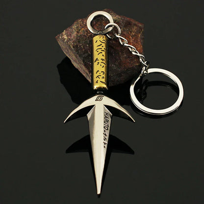 Naruto Minato Kunai Keychain – 9cm Metal Ninja Sword Samurai Katana Anime Weapon Model Accessories Gift for Fans