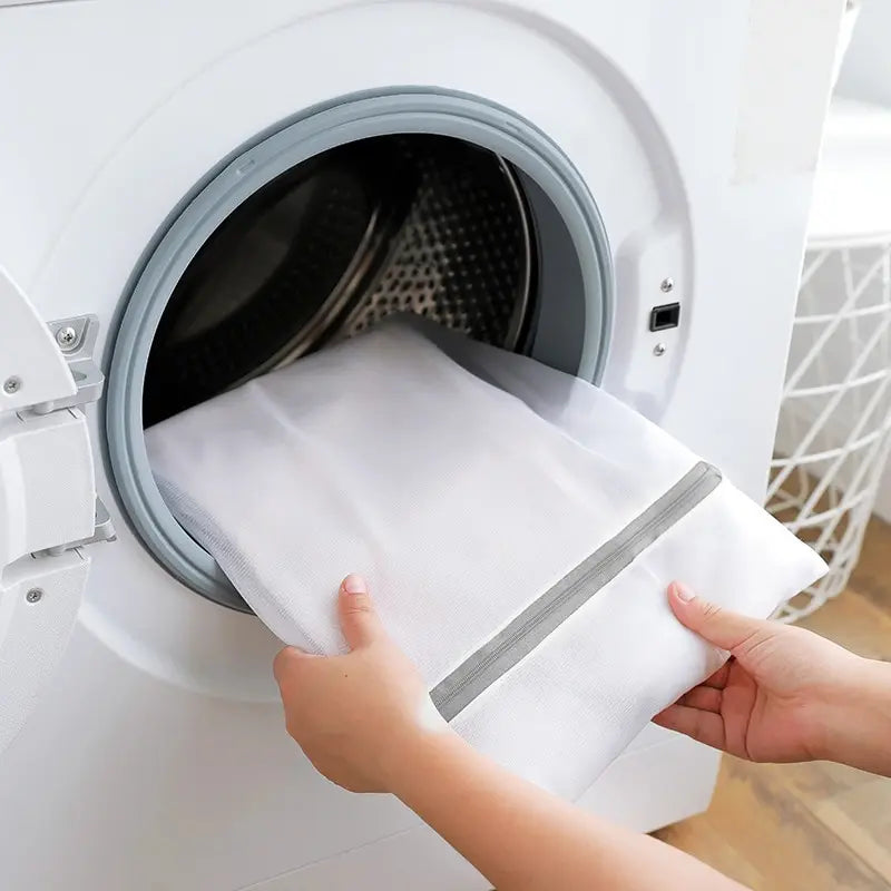 2 Pack White 40x50cm Honeycomb Mesh Laundry Bags for Delicates – Durable & Reusable Wash Bags