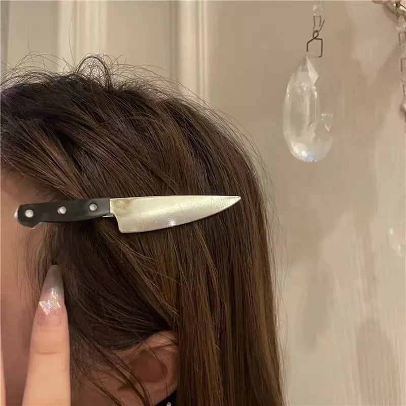 Weird Knife Hair Clips for Women - Creative Funny Hairpins, Punk Barrette Hairpins Headwear for Girls, Y2K Accessories