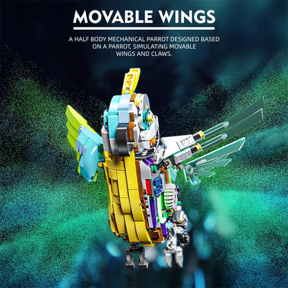 Mechanical Shark & Sea Life Building Blocks Set – Crocodile, Parrot, Mantis, Frog, Manta Ray Toy for Kids