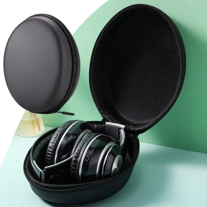 Shockproof Black Headphone Carrying Case – Portable Travel Pouch for Earphones & Headsets
