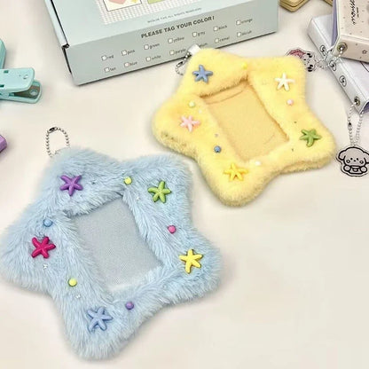 Cute Plush Photo Card Holder - Kpop Idol Bus Card Protector & Picture Album Case