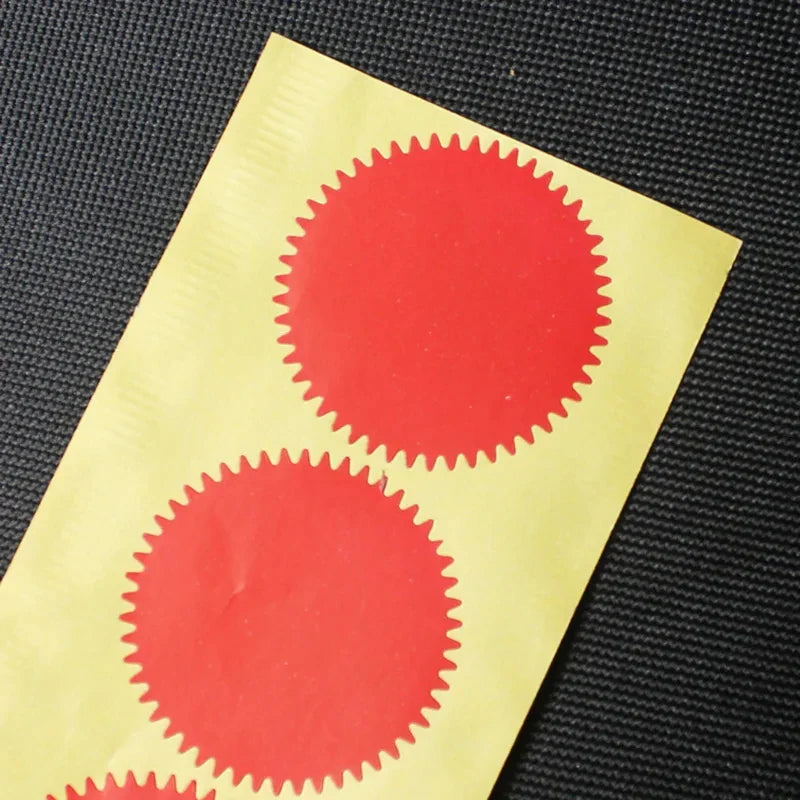 100PCS 45mm Gold Foil Embossed Stickers – Serrated Seal Labels for Diplomas, Awards & Certificates