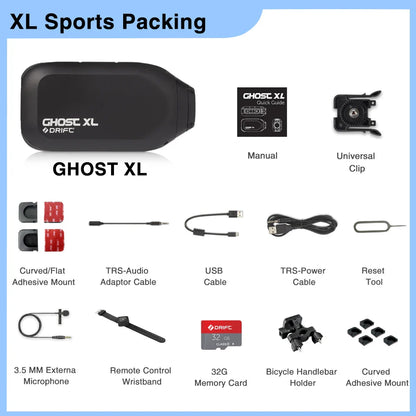 Drift Ghost XL Sport Action Camera - Waterproof 1080P Live Stream Vlog, Motorcycle, Bike & Helmet Cam with WiFi