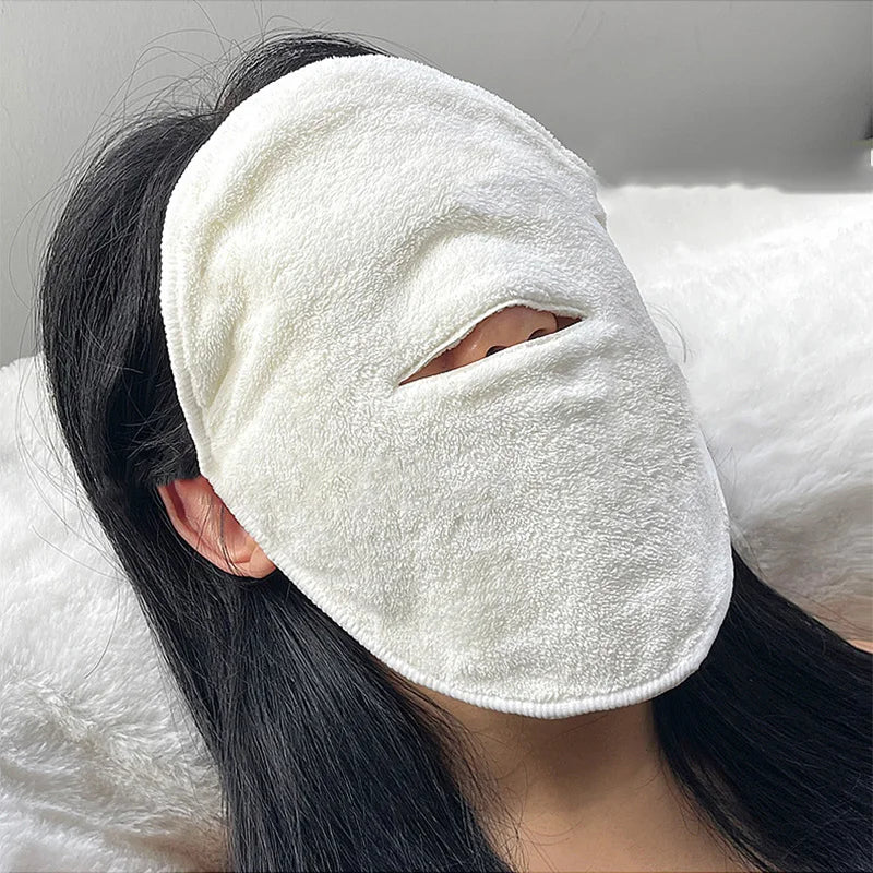 Cotton Hot Compress Towel - Skin Care Mask for Clean, Steamed Face and Opened Pores - Beauty Facial Care Tool
