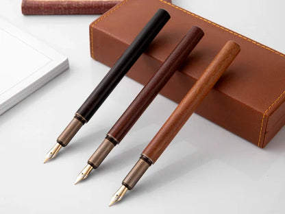 Luxury Retro Wood and Bronze Fountain Pen - 0.5mm Calligraphy Ink Pen for Business, Art, and School, Ideal Student Stationery Gift