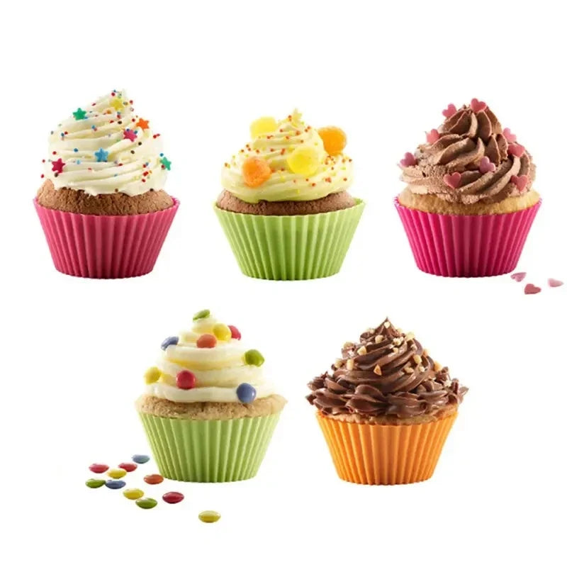Reusable Silicone Round Cake & Cupcake Mold – DIY Baking Tool for Muffins, Weddings & Birthday Decorations