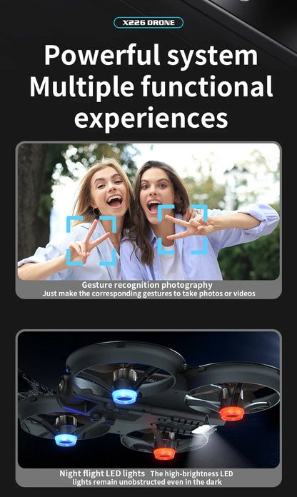 X266 Mini RC Drone – 8K HD Dual Camera, 6-Axis Headless Quadcopter with 360° Flip, Remote Control Helicopter Toy for Boys
