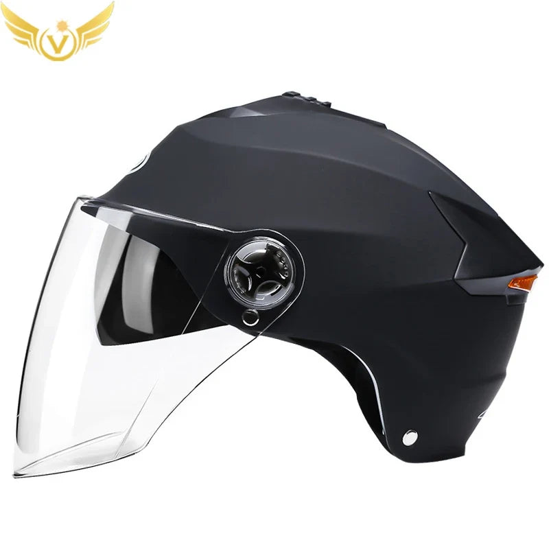 LED Motorcycle Helmet with Double Visor – Rechargeable Electric Scooter & Bicycle Safety Helmet for Men & Women Night Riding Protection