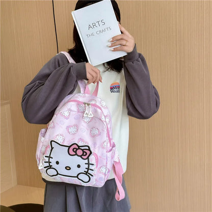 Anime Cartoon Kuromi, Melody & Cinnamoroll Backpack – Kawaii Canvas Schoolbag for Boys & Girls, Hello Kitty Fashion Kids Backpack